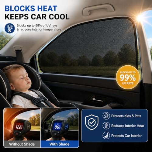 Car Window Shades for 2017-2025 Mazda CX-5 Rear Side Window Mesh Sun Shade - Image 2