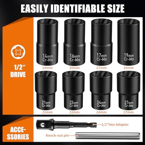 GIREORAN 10 Piece Wheel Lock Removal Kit, Lug Nut Removal Tool - Image 6