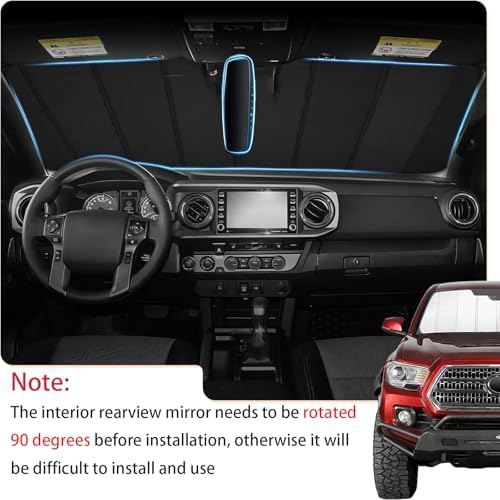 KUST Windshield Sun Shade for Tesla Model Y 2019-2024 Foldable Thicken Window - Image 2