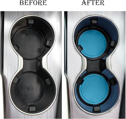 SINGARO Car Cup Coaster, Car Interior Accessories, Light Blue - Image 6
