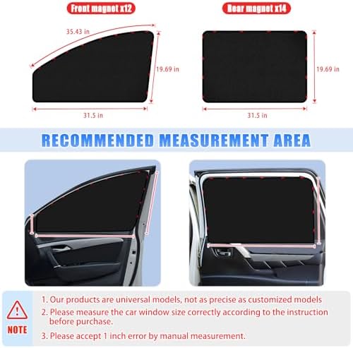 ZATOOTO Magnetic Car Window Shades 4PCS, Car Window Covers Ultimate Privacy - Image 5