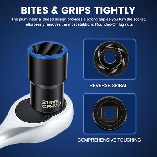 Professional 5-Piece Lug Nut Extractor Set - Image 4