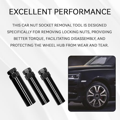 Large 6 Spline Lug Nut Socket Set 6 Spline Lug Nut Key Wheel Lock Key Removal - Image 4
