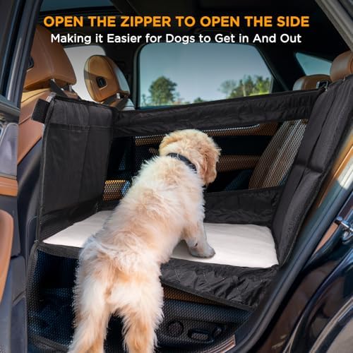 BONTHEE Back Seat Extender for Dogs, Hard Bottom Dog Car Seat Cover for Back - Image 3