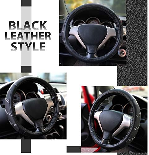 Elantrip Sport Leather Steering Wheel Cover 14 1/2 inch to 15 inch Universal - Image 4