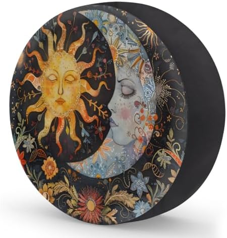 Sun Moon Spare Tire Cover 15in Spare Wheel Covers Tire Storage Cover - Image 2
