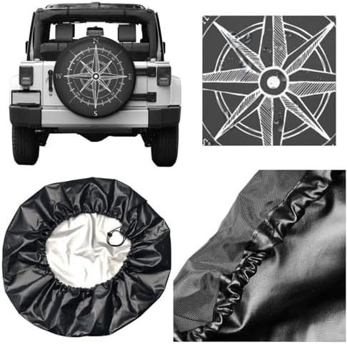 Compass Wind Rose Spare Tire Cover Travel Tire Wheel Covers Weatherproof Wheel - Image 5