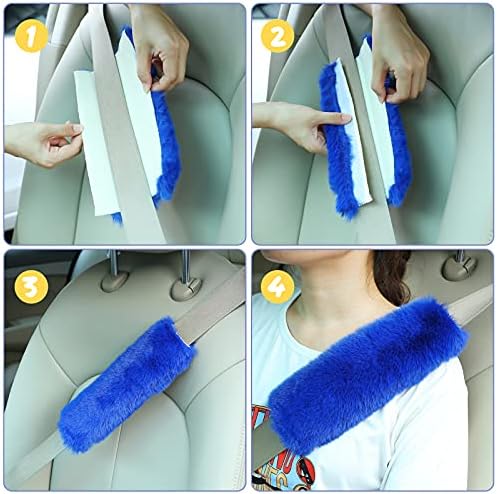 Boao 4 Pack Sheepskin Seat Belt Cover Shoulder Pad - Image 5