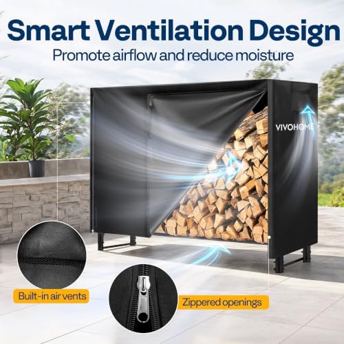 VIVOHOME 5ft Waterproof Outdoor Firewood Log Rack Cover - Image 5