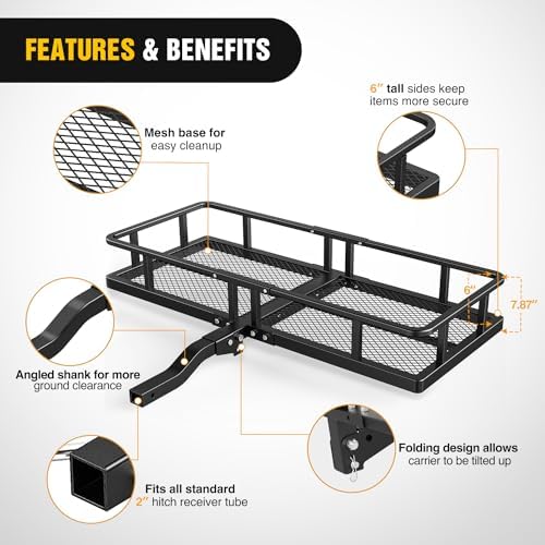 Nilight 60" x 24"x 7.87" Folding Carrier Fits 2-Inch Receiver 500 Lbs Capacity - Image 6