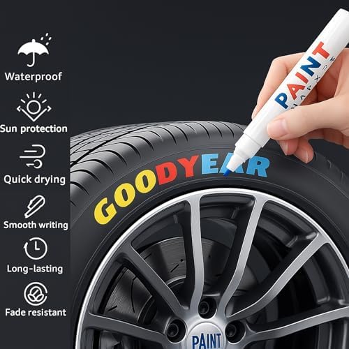 12 Pack Waterproof Tire Paint Pen, Oil Based Tire Marker - Image 2