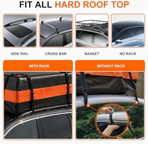 15 Cu Ft. Car Rooftop Cargo Carrier Bag Car Roof Top Bag Cargo Carrier - Image 2
