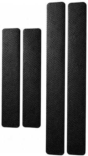 Car Door Sill Guards, Front & Rear Car Door Threshold Protector, Carbon Fiber & by Woxaktn