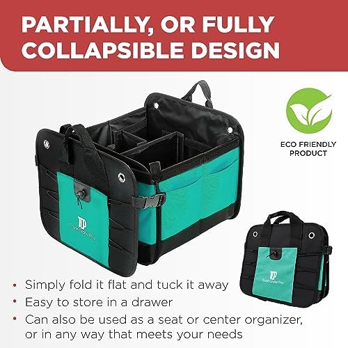 Teal Car Trunk Organizer for SUV & Auto Cargo Storage - Image 6