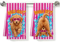 2 Pcs Funny Dog Mom Kitchen Towels, Soft Absorbent Waffle Hand Tea Towel by ZHAMEN