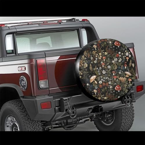 Spare Tire Cover Vintage Mushroom Print Weatherproof Vinyl Wheel Cover - Image 5