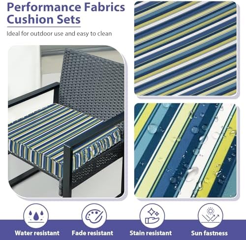 IPYNBAP Outdoor Chair Cushions Set of 4 -Waterproof Outdoor Seat Cushions - Image 3