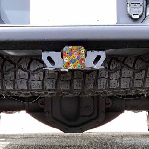 Flowers Tow Trailer Hitch Cover Plug Insert, Abstract Floral Blossom Rose Daisy - Image 6