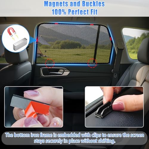 ZATOOTO Side Window Sunshades for Cherokee 2011-2020, Visible & UV‑Block - Image 6