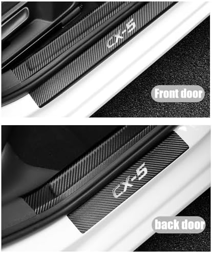 LEXLEY for Mazda 2013-2026 CX-5 Carbon Fiber Style Leather Door Sill Protector - Image 6