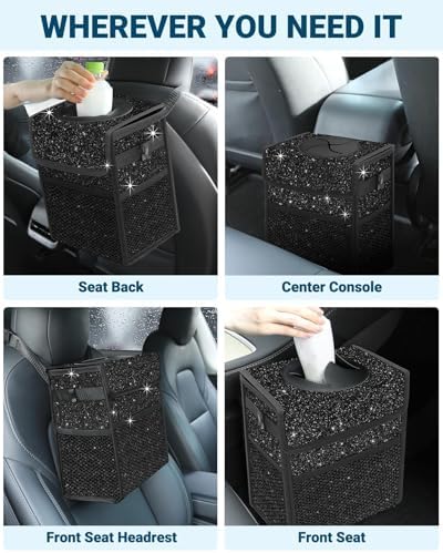 Capolo Car Trash Can with Lid, Leakproof Car Garbage Can Car Trash Bag - Image 6