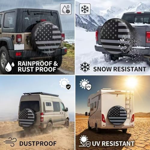 American USA Flag Spare Tire Cover - Image 5