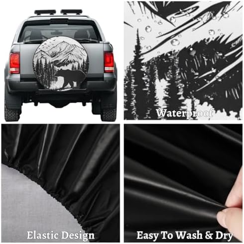 Rv Spare Tire Cover Wheel Mountain Forest Bear Tire Covers Wheel Protectors - Image 4
