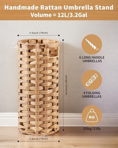 Rattan Umbrella Stand, Umbrella Holder - Image 3