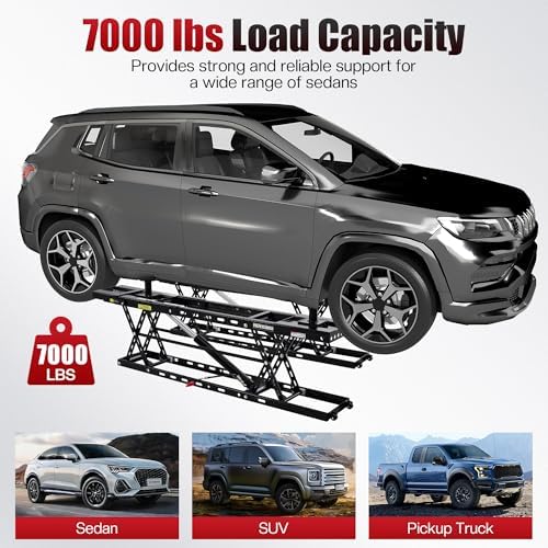 SPECRAFT 7000LBS Black Portable Hydraulic Car Lift, Home Garage - Image 3