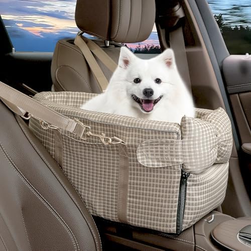 Center Console Dog Car Seat for Small Dogs, Removable Pet Seat by RUONARIER