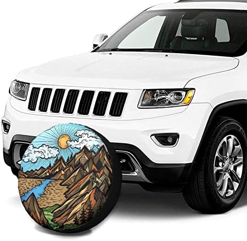Mountain is Calling Vintage Spare Tire Cover Weatherproof Wheel Protectors - Image 4
