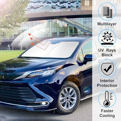 Windshield Sun Shade for 2021-2026 Toyota Sienna Accessories - Image 2