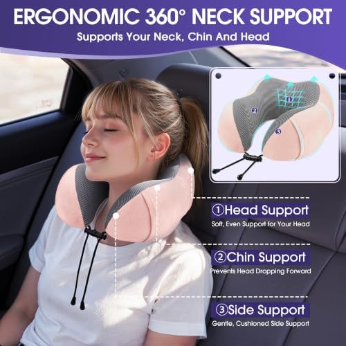 CloudBliss Neck Pillow for Airplanes, Memory Foam Travel Pillow - Image 2