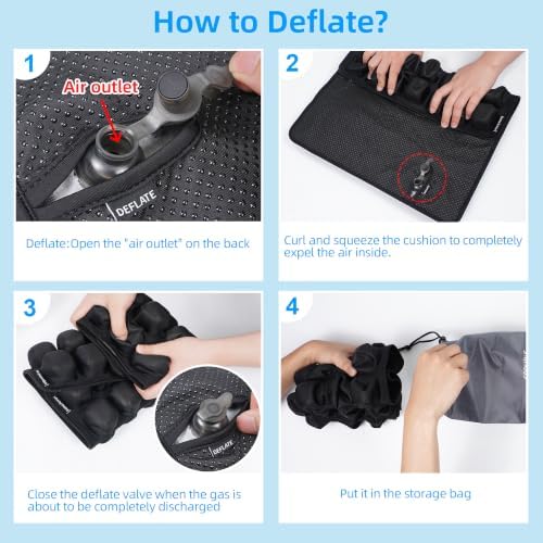 sodurue Inflatable Travel Cushion, Airplane Seat Cushion - Image 5