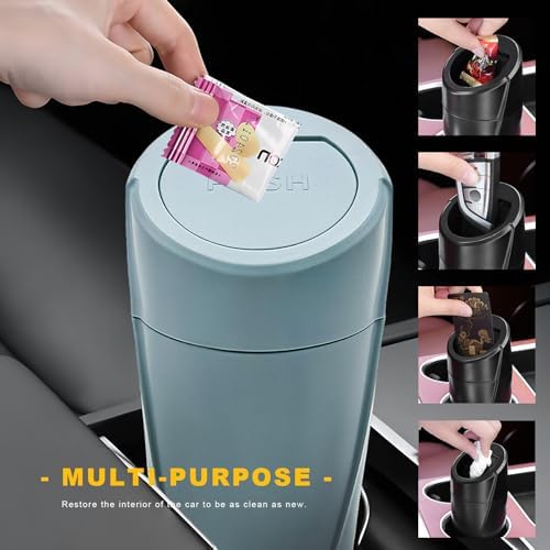 Car Trash Can Bin with Lid, Leakproof Portable Garbage Trash Bin Mini Cup - Image 5