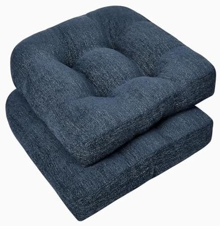 downluxe Chair Cushions for Dining Chairs 2 Pack, Tufted Indoor Chair Pads by Downluxe