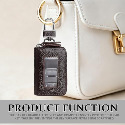 Car Key Case, PU Leather Auto Key Fob Cover, Car Smart Key Pouch - Image 3