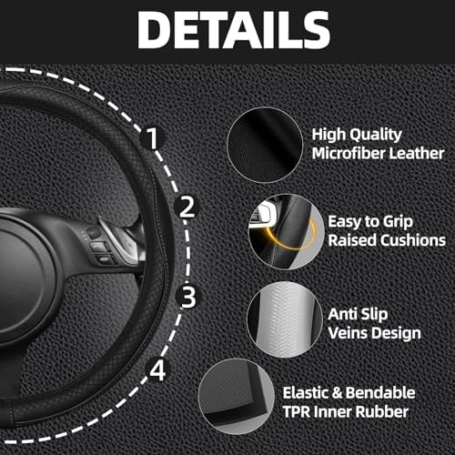 NBTEPEM 10 Pcs Car Floor Mats Full Set Car Accessories, Microfiber Leather - Image 2