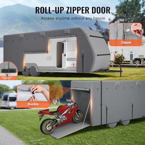 VEVOR Travel Trailer Cover, 18-20 ft RV Cover, 4-Layer Non-Woven Fabric Camper - Image 5