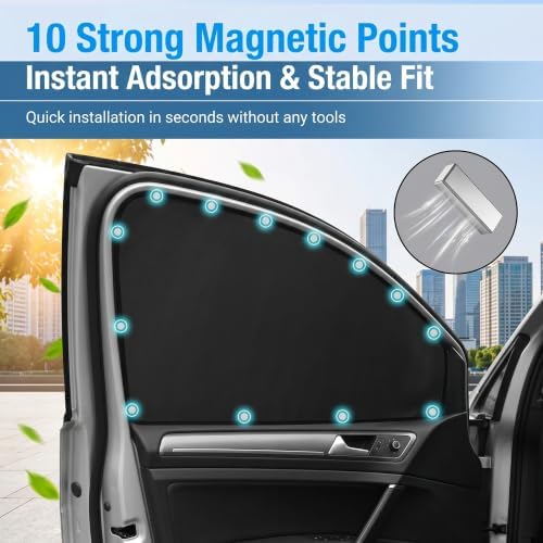 4 PCS Car Side Window Sun Shade, 24.40" x 18.89" x 12.99" 31.49" x 18.89" Front - Image 6