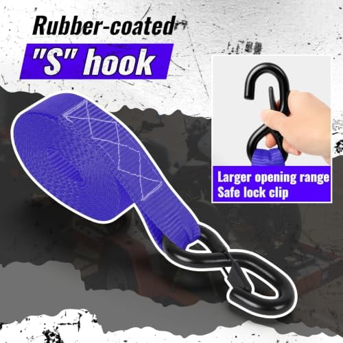 Retractable Ratchet Straps 4 Pack, 5208LBS Break Strength - Image 4