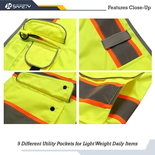 JKSafety Safety Vest for Men Women Reflective Hi Vis JK901 Yellow XL - Image 4
