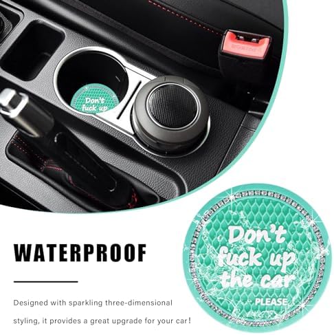 Ziciner 2 Pack Bling Car Cup Holder Coaster, 2.75 Inch Anti-Slip Auto Insert - Image 5