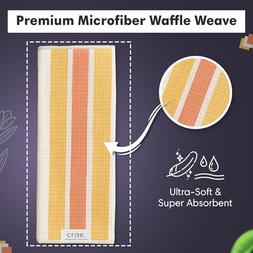 Double-Sided Microfiber Hand Towels, Waffle Kitchen Towels Set - Image 6
