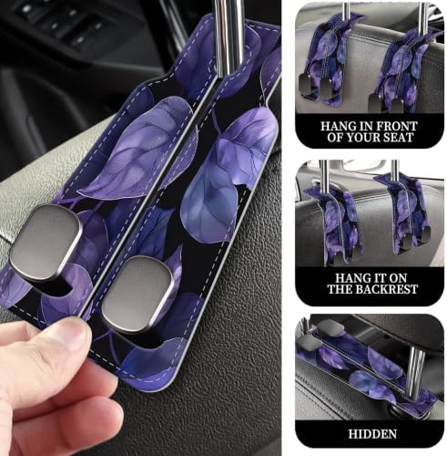 PU Leather Car Seat Hook, Storage Headrest Hanger, Cute Car Backseat Organizer - Image 2