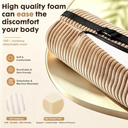 Corduroy Lumbar Roll Support Pillow - Image 7