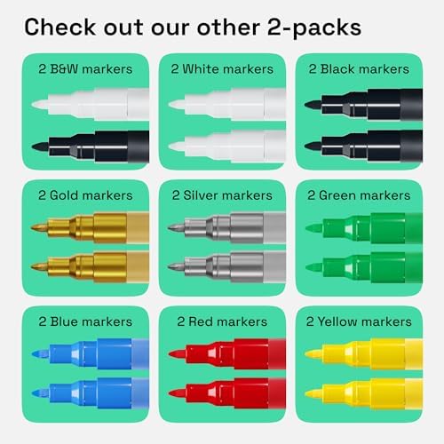 ARTISTRO Black & White Acrylic Paint Markers - Image 6
