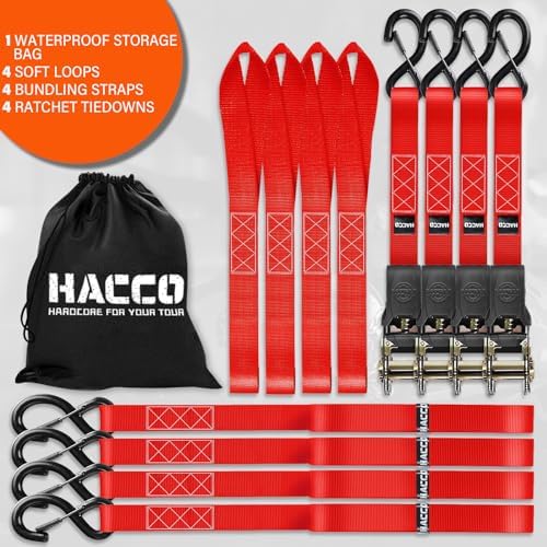 Haccoplanet Ratchet Tie Down Straps, 1 in x 16 ft - Image 5