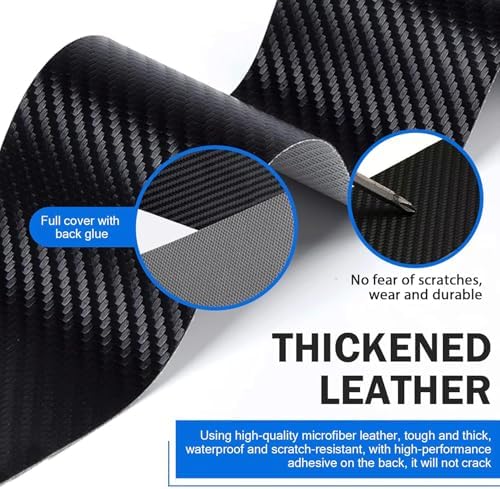 5PCS Bat Car Door Sill Sticker Carbon Fiber Leather Auto Decal - Image 5
