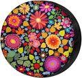 Delerain Colorful Autumn Flowers Spare Tire Cover by Delerain